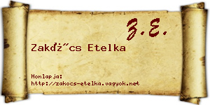 Zakócs Etelka névjegykártya
